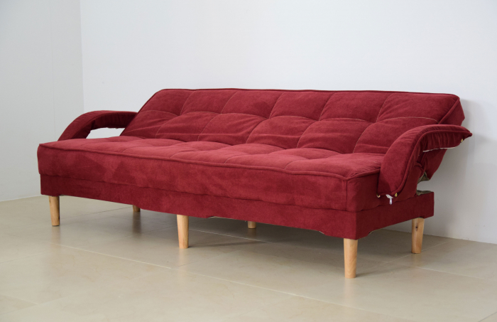 Canapea Clara 200x78x62 cm Rabatabila Stofa Visiniu [4]
