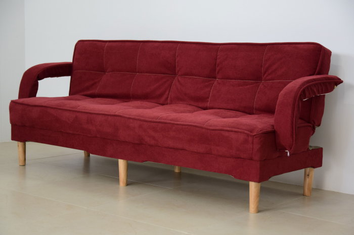 Canapea Clara 200x78x62 cm Rabatabila Stofa Visiniu [3]