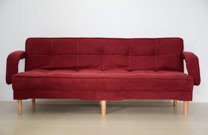Canapea Clara 200x78x62 cm Rabatabila Stofa Visiniu [2]