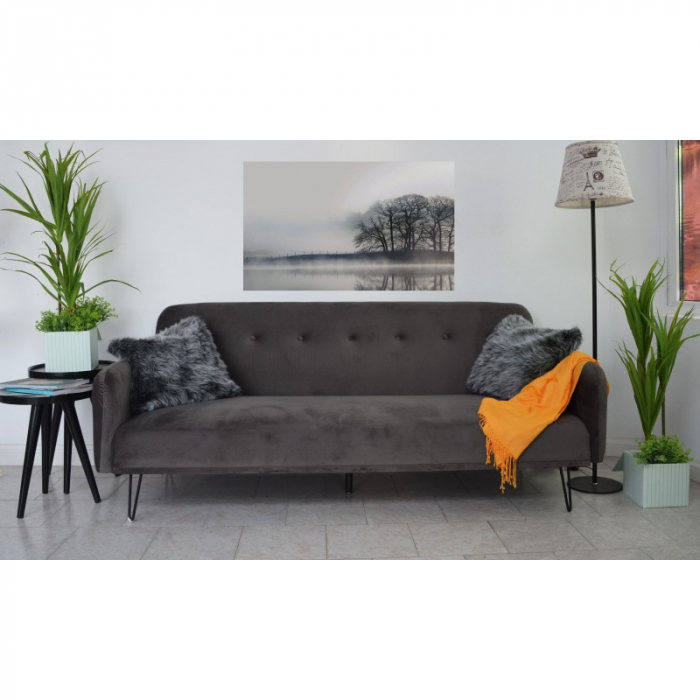 Canapea Every-Day 200x80x76 Rabatabila Catifea Dark Grey [2]