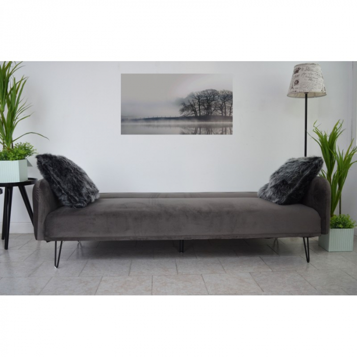 Canapea Every-Day 200x80x76 Rabatabila Catifea Dark Grey [4]