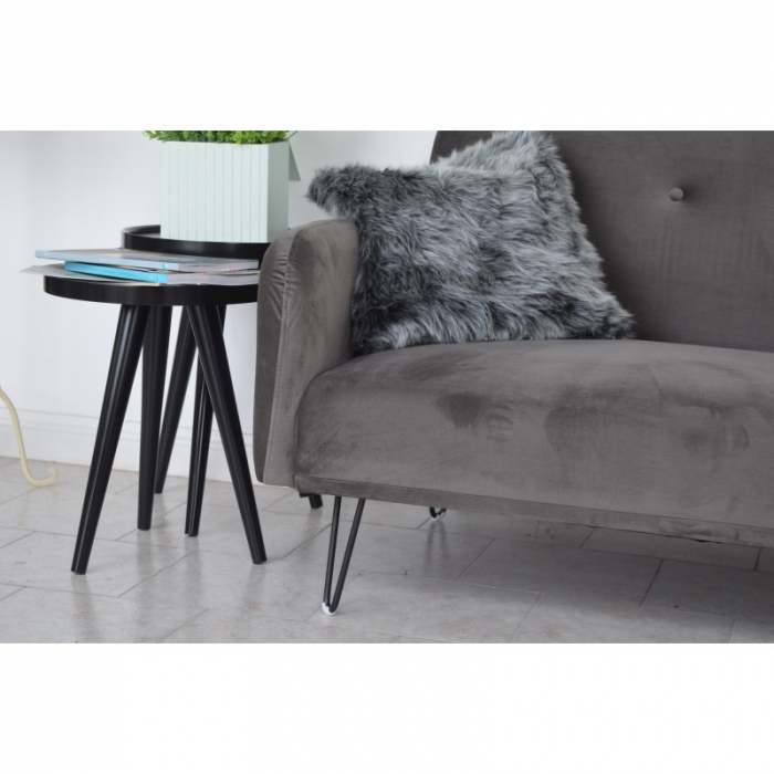 Canapea Every-Day 200x80x76 Rabatabila Catifea Dark Grey [5]