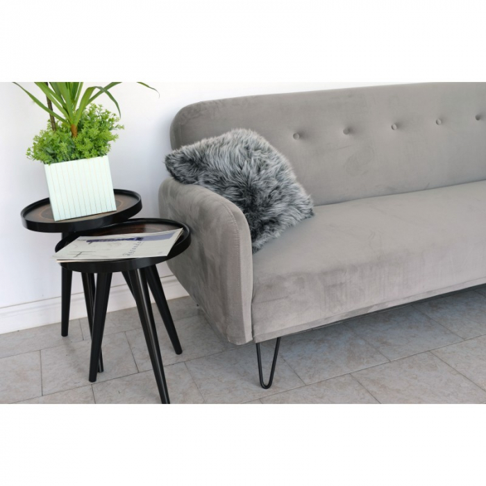 Canapea Every-Day 200x80x76 Rabatabila Catifea Light Grey [3]