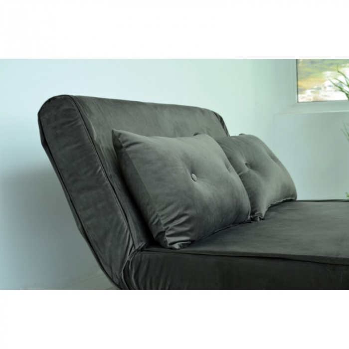 Canapea Extensibila 123x77x190 cm Catifea Dark Grey [4]
