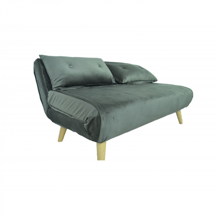 Canapea Extensibila 123x77x190 cm Catifea Light Grey [3]