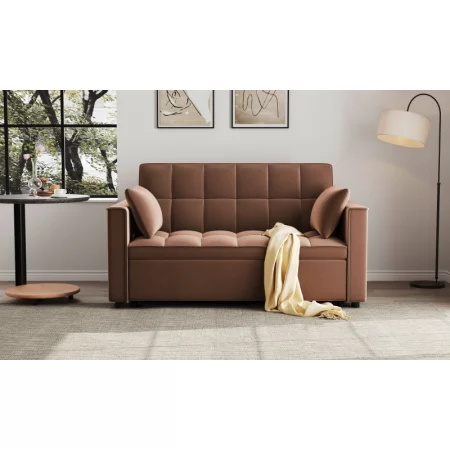 Canapea extensibila 2 locuri 140x77x90 cm Tapitata Catifea Maro Model One (cod:25085) [2]