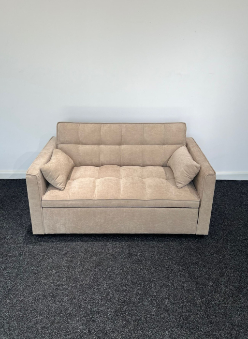 Canapea extensibila 2 locuri 140x77x90 cm Tapitata Stofa Bej Model One (cod:25085) [2]