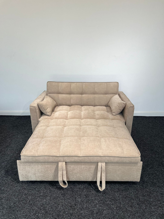 Canapea extensibila 2 locuri 140x77x90 cm Tapitata Stofa Bej Model One (cod:25085) [5]