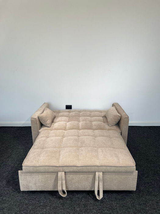 Canapea extensibila 2 locuri 140x77x90 cm Tapitata Stofa Bej Model One (cod:25085) [7]