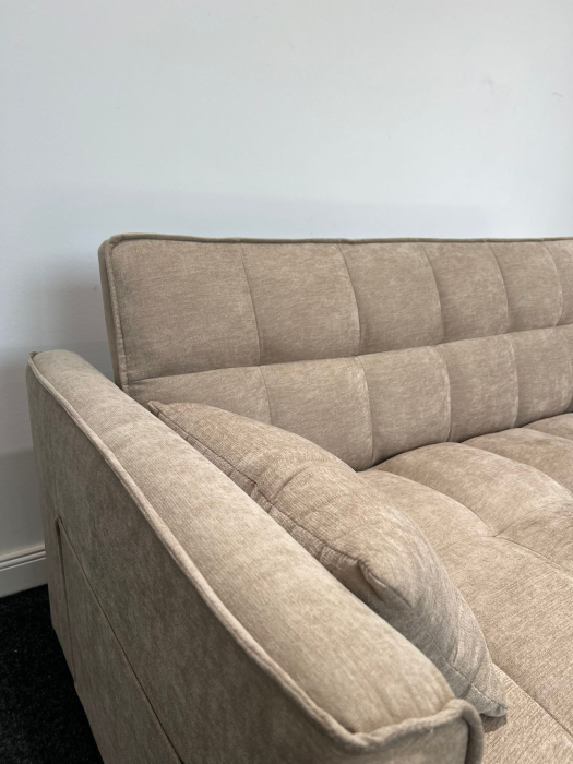 Canapea extensibila 2 locuri 140x77x90 cm Tapitata Stofa Bej Model One (cod:25085) [10]