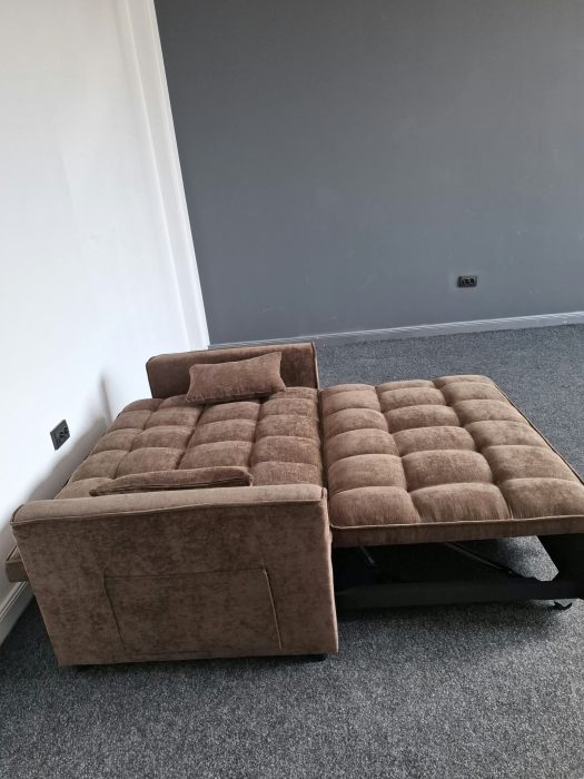 Canapea extensibila 2 locuri 140x77x90 cm Tapitata Stofa Maro Model One (cod AF25085) [6]