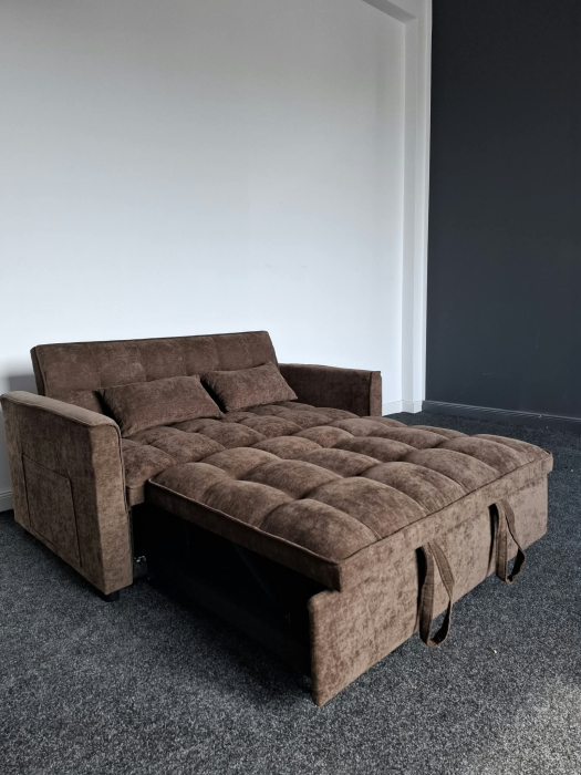 Canapea extensibila 2 locuri 140x77x90 cm Tapitata Stofa Gri Deschis Model One (cod AF25085-16) [2]