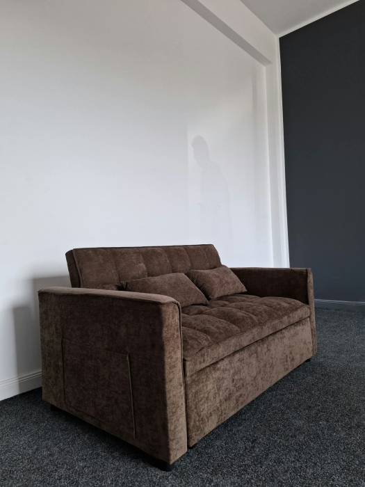 Canapea extensibila 2 locuri 140x77x90 cm Tapitata Stofa Maro Model One (cod AF25085) [7]