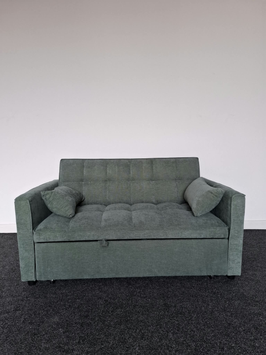 Canapea extensibila 2 locuri 140x77x90 cm Tapitata Stofa Verde Model One (cod AF25085) [2]