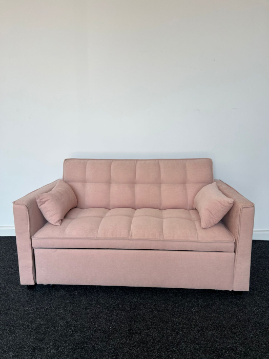 Canapea extensibila 2 locuri 140x77x90 cm Tapitata Stofa Roz Model One (cod:25085) [3]