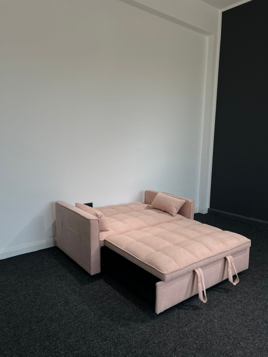 Canapea extensibila 2 locuri 140x77x90 cm Tapitata Stofa Roz Model One (cod:25085) [7]