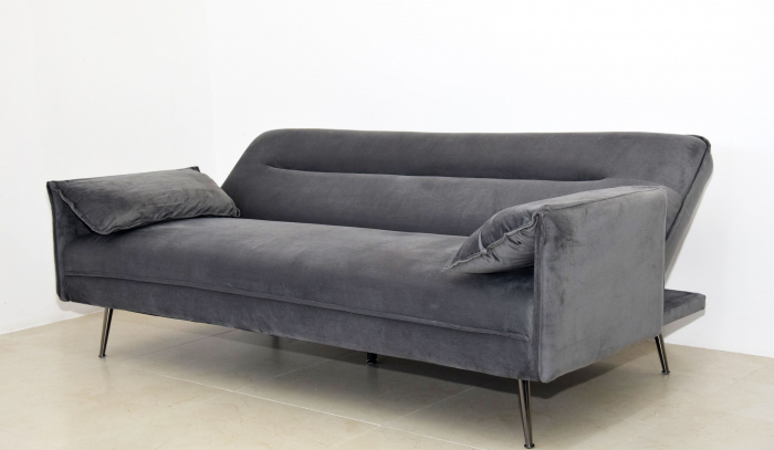 Canapea Fiore 199x95x90 cm Rabatabila Catifea Gri [4]