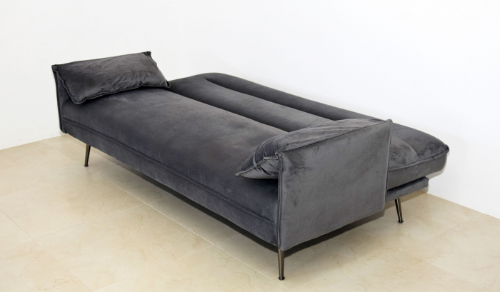 Canapea Fiore 199x95x90 cm Rabatabila Catifea Gri [3]