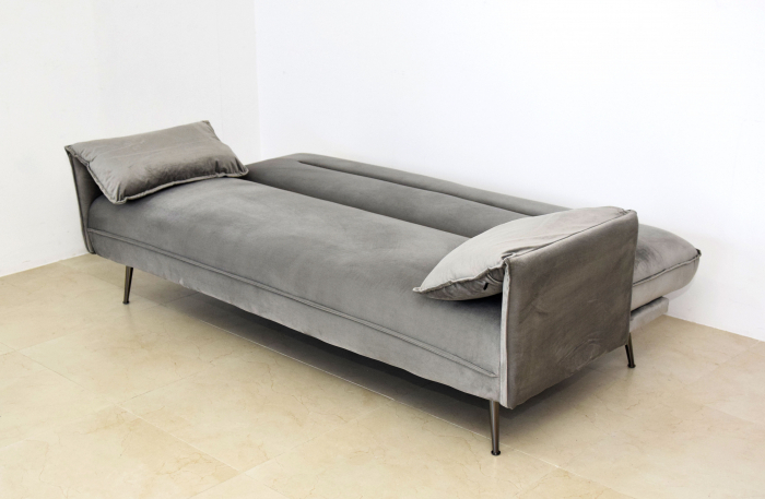 Canapea Fiore 199x95x90 cm Rabatabila Catifea Gri Deschis [4]