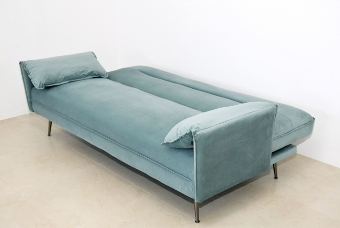 Canapea Fiore 199x95x90 cm Rabatabila Catifea Gri Deschis [5]