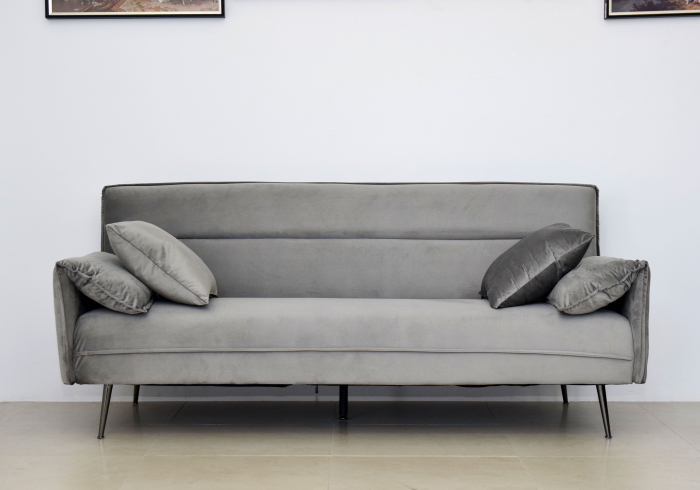 Canapea Fiore 199x95x90 cm Rabatabila Catifea Gri Deschis [3]