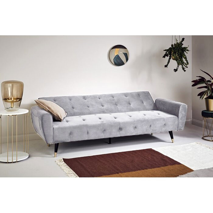 Canapea Glamour 219x84x81 cm Rabatabila Catifea Albastru [3]
