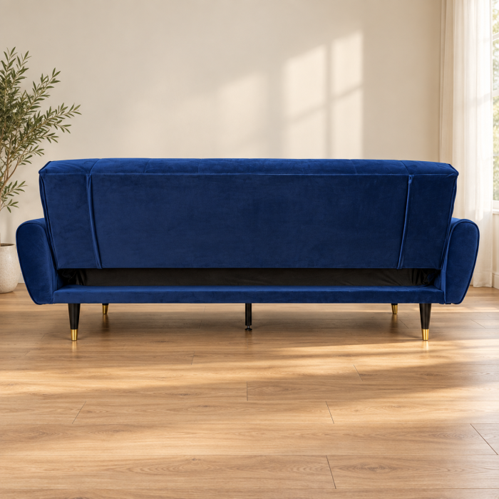 Canapea Glamour 219x84x81 cm Rabatabila Catifea Albastru [5]