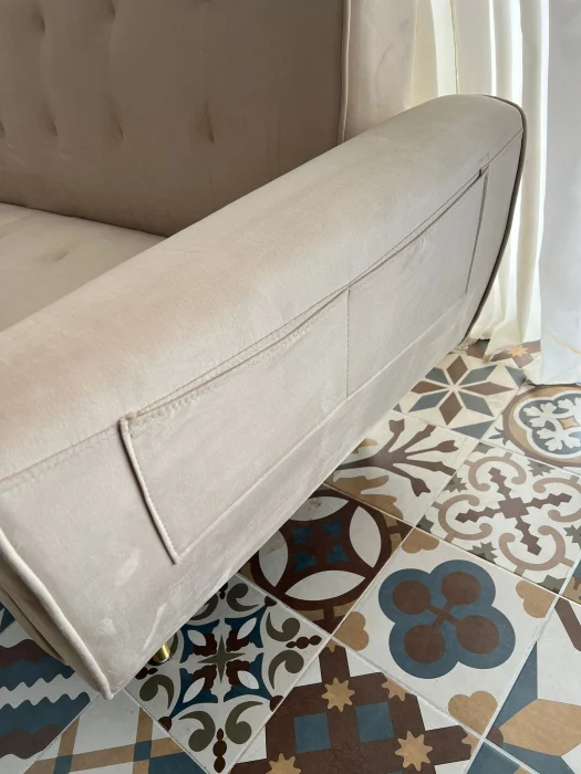 Canapea Glamour 219x84x81 cm Rabatabila Catifea Albastru [6]