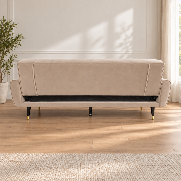 Canapea Glamour 219x84x81 cm Rabatabila Catifea Albastru [7]