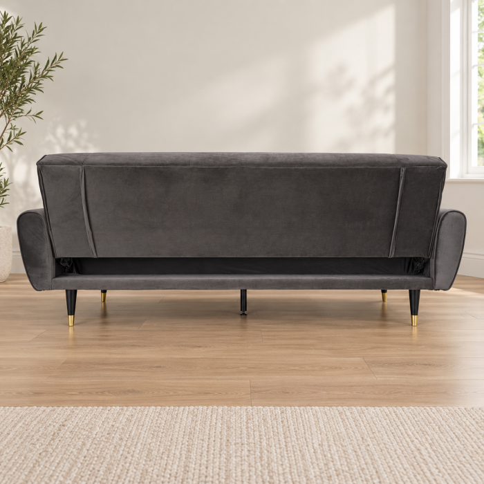 Canapea Glamour 219x84x81 cm Rabatabila Catifea Albastru [7]
