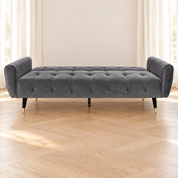 Canapea Glamour 219x84x81 cm Rabatabila Catifea Albastru [6]