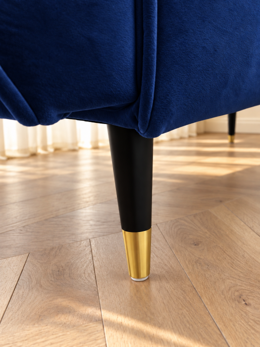 Canapea Glamour 219x84x81 cm Rabatabila Catifea Albastru [3]
