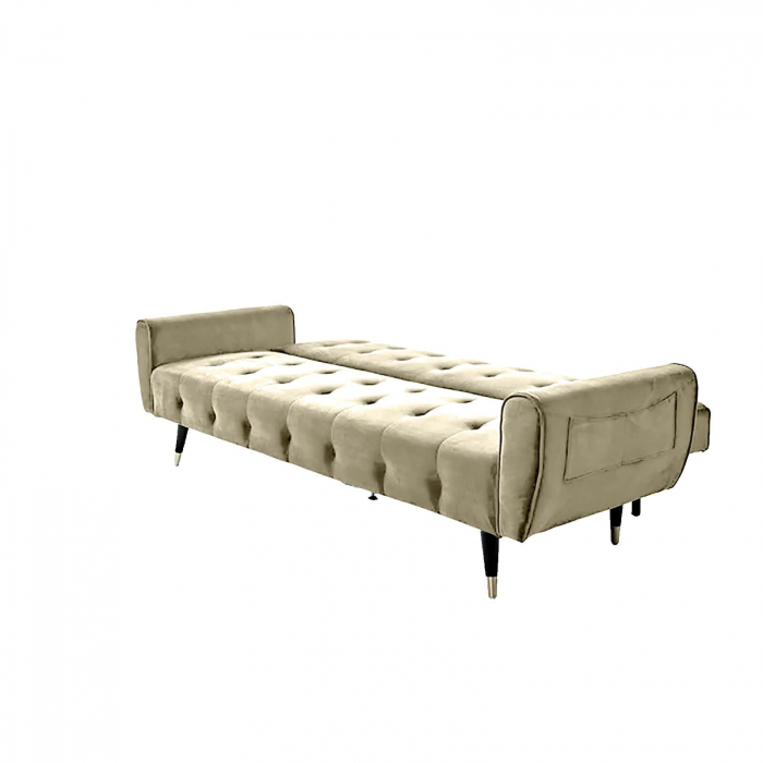 Canapea Glamour 219x84x81 cm Rabatabila Catifea Crem [5]