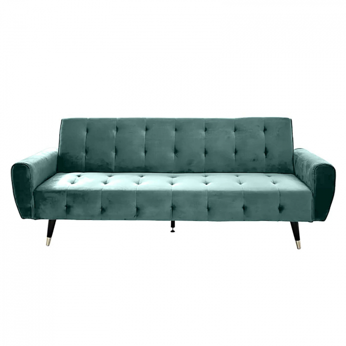 Canapea Glamour 219x84x81 cm Rabatabila Catifea Turcoaz [3]