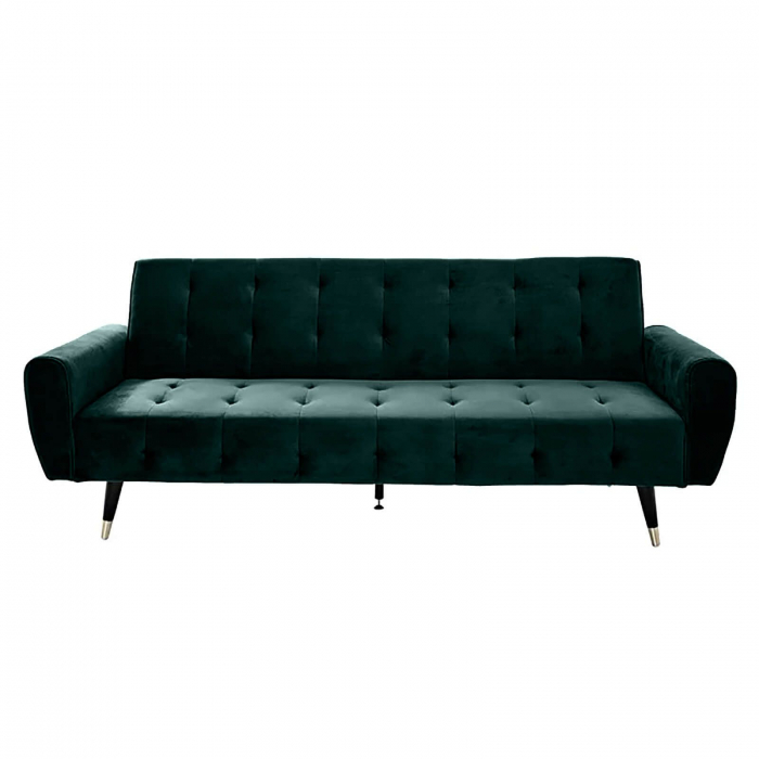 Canapea Glamour 219x84x81 cm Rabatabila Catifea Verde [3]