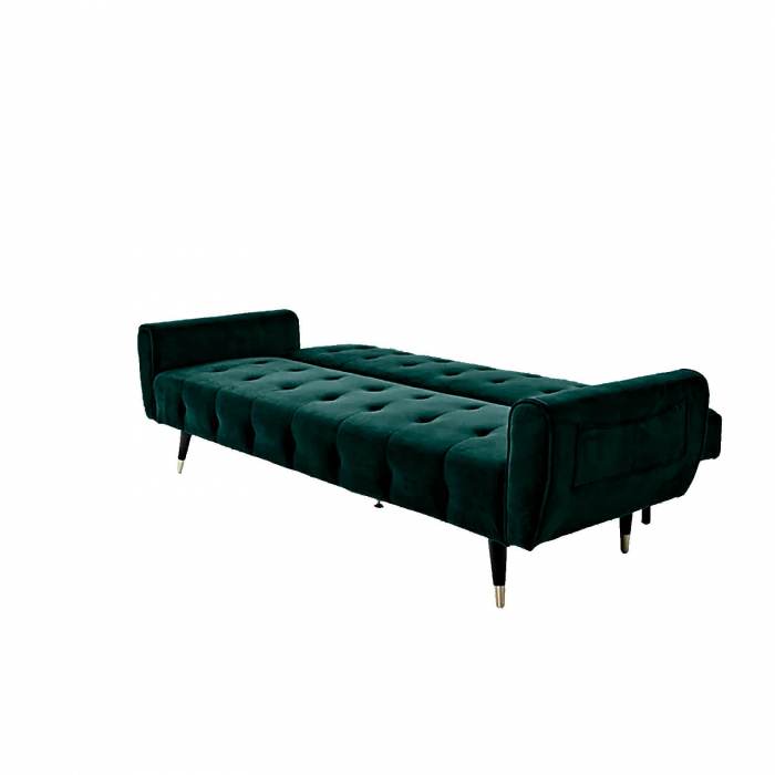 Canapea Glamour 219x84x81 cm Rabatabila Catifea Verde [5]