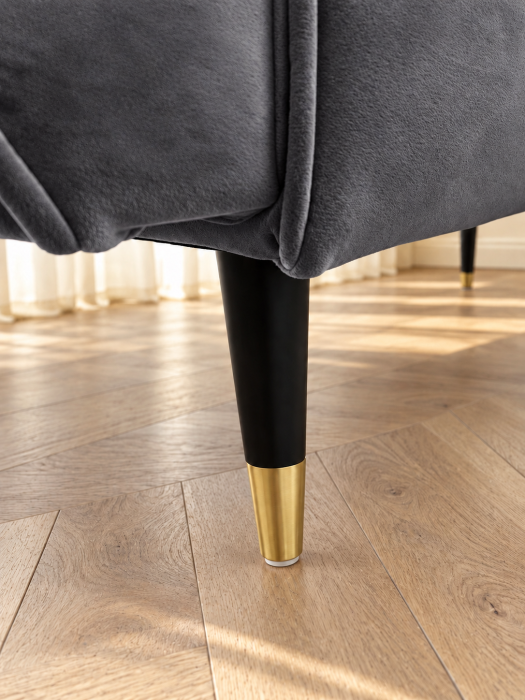Canapea Glamour 219x84x81 cm Rabatabila Dark Grey [4]