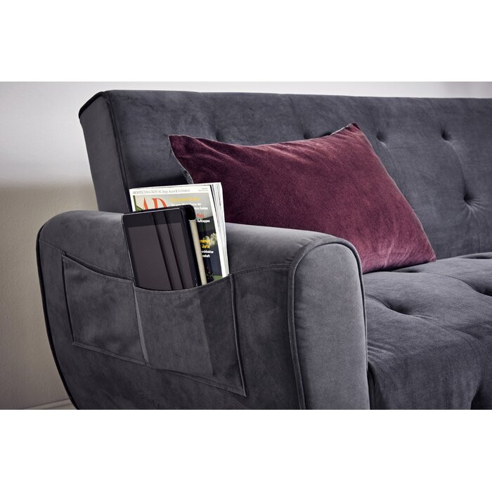 Canapea Glamour 219x84x81 cm Rabatabila Dark Grey [4]