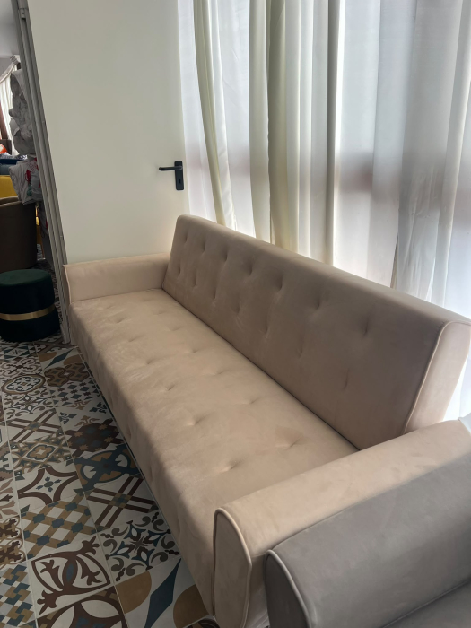 Canapea Glamour 219x84x81 cm Rabatabila Light Grey [4]