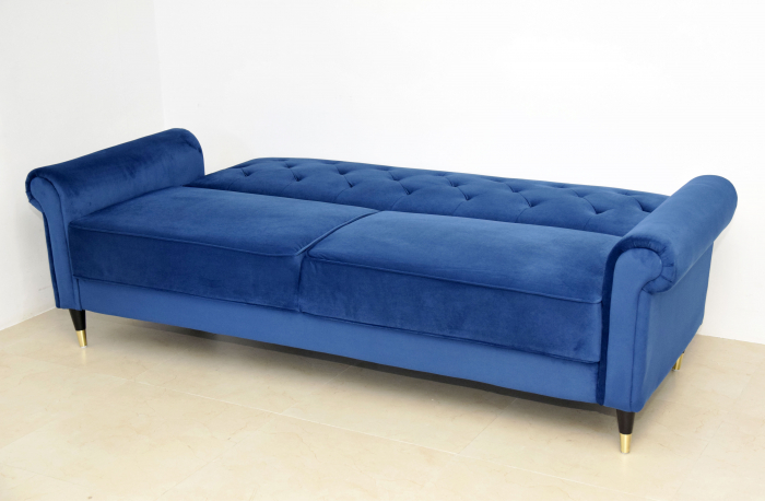 Canapea Paloma 220x83x80 cm Rabatabila Catifea Albastru [5]