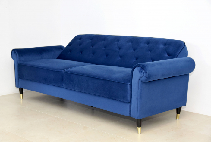 Canapea Paloma 220x83x80 cm Rabatabila Catifea Albastru [4]