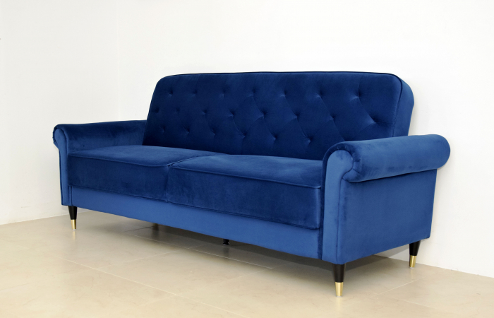 Canapea Paloma 220x83x80 cm Rabatabila Catifea Albastru [3]