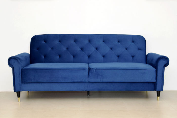 Canapea Paloma 220x83x80 cm Rabatabila Catifea Albastru [2]