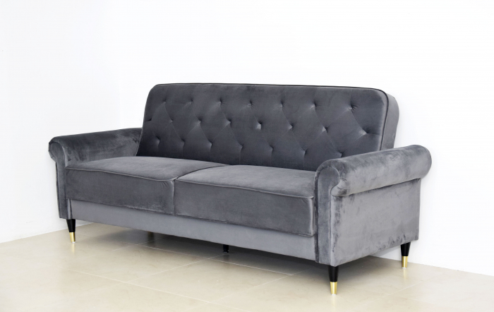 Canapea Paloma 220x83x80 cm Rabatabila Catifea Gri [3]