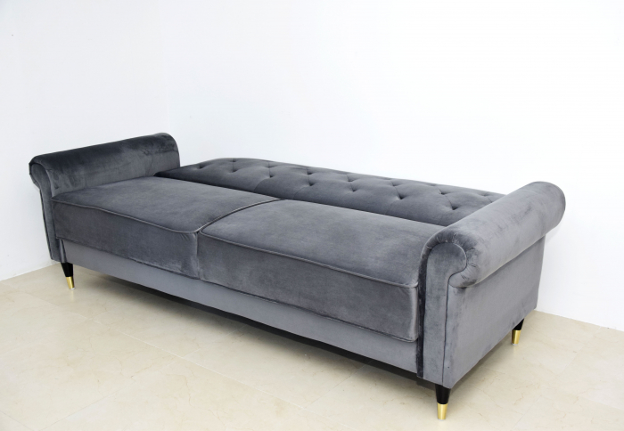 Canapea Paloma 220x83x80 cm Rabatabila Catifea Gri [5]