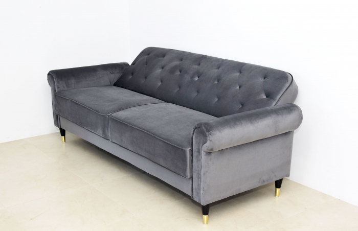 Canapea Paloma 220x83x80 cm Rabatabila Catifea Gri [4]