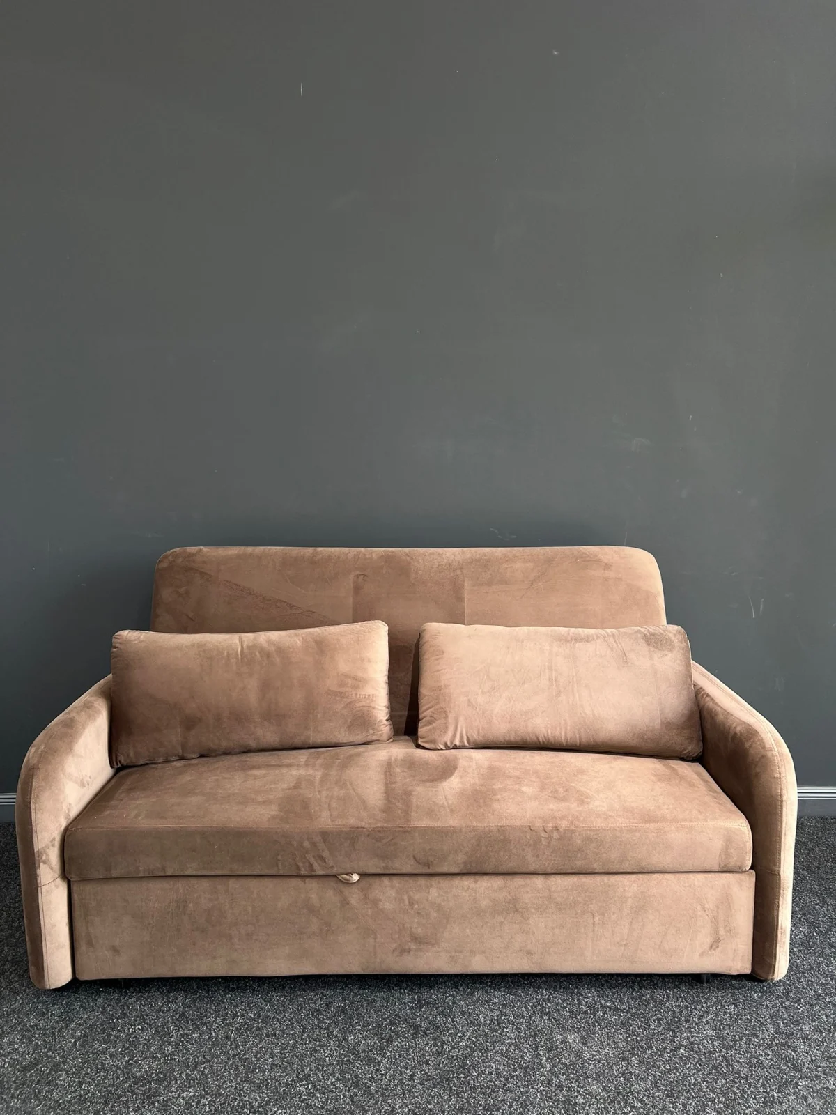 Canapea Sunny Extensibila 170x90x90 cm Tapiterie Catifea Velvet Gri Deschis [2]