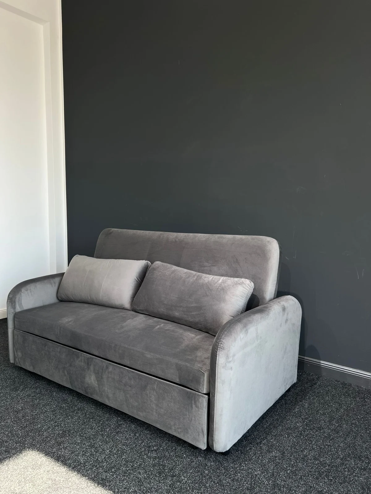 Canapea Sunny Extensibila 170x90x90 cm Tapiterie Catifea Velvet Maro [3]