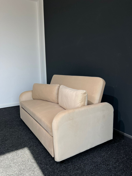 Canapea Sunny Extensibila 170x90x90 cm Tapiterie Catifea Velvet Bej [3]