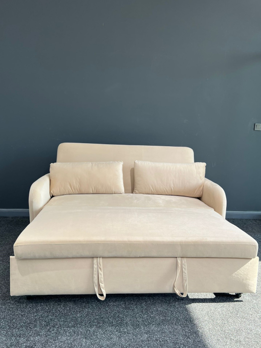 Canapea Sunny Extensibila 170x90x90 cm Tapiterie Catifea Velvet Bej [5]